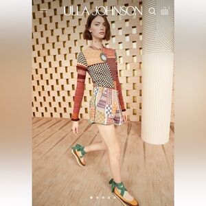 Brand New‼️ Ulla Johnson Freda geometric-patchwork print shorts